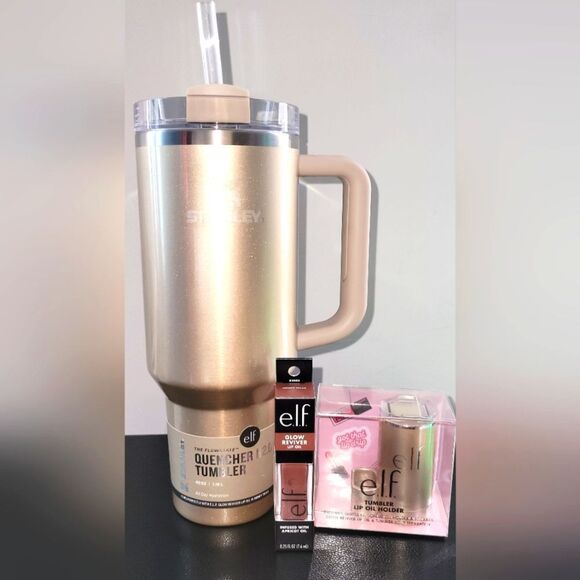 Stanley Other - Stanley x e.l.f. Cosmetics 40 oz SS Tumbler Bundle w/ Lip Oil & Holder